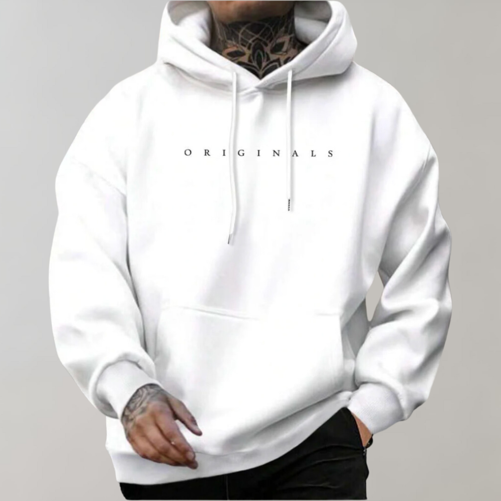 Men's Minimalist Relaxed Fit Pullover Hoodie
