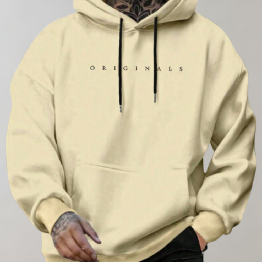Men's Minimalist Relaxed Fit Pullover Hoodie