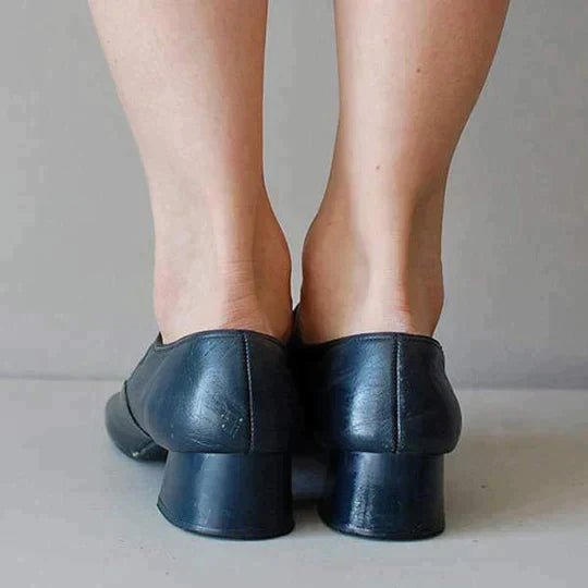 Women's Classic Leather Buckle Strap Mary Jane Flats