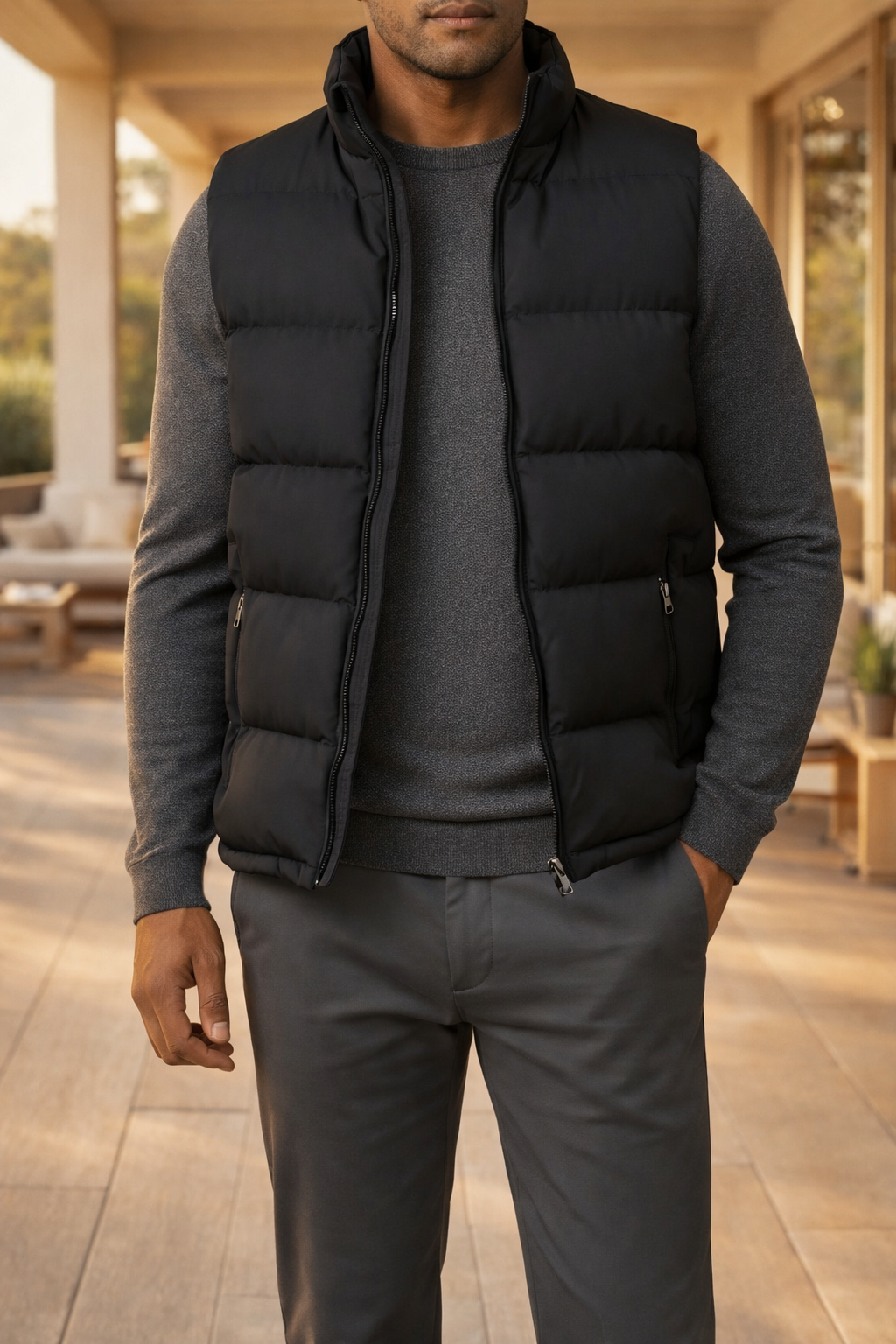 Men's Lightweight Quilted Zip Vest