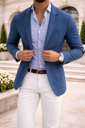 Men's Smart Casual Knit Blazer - Blue