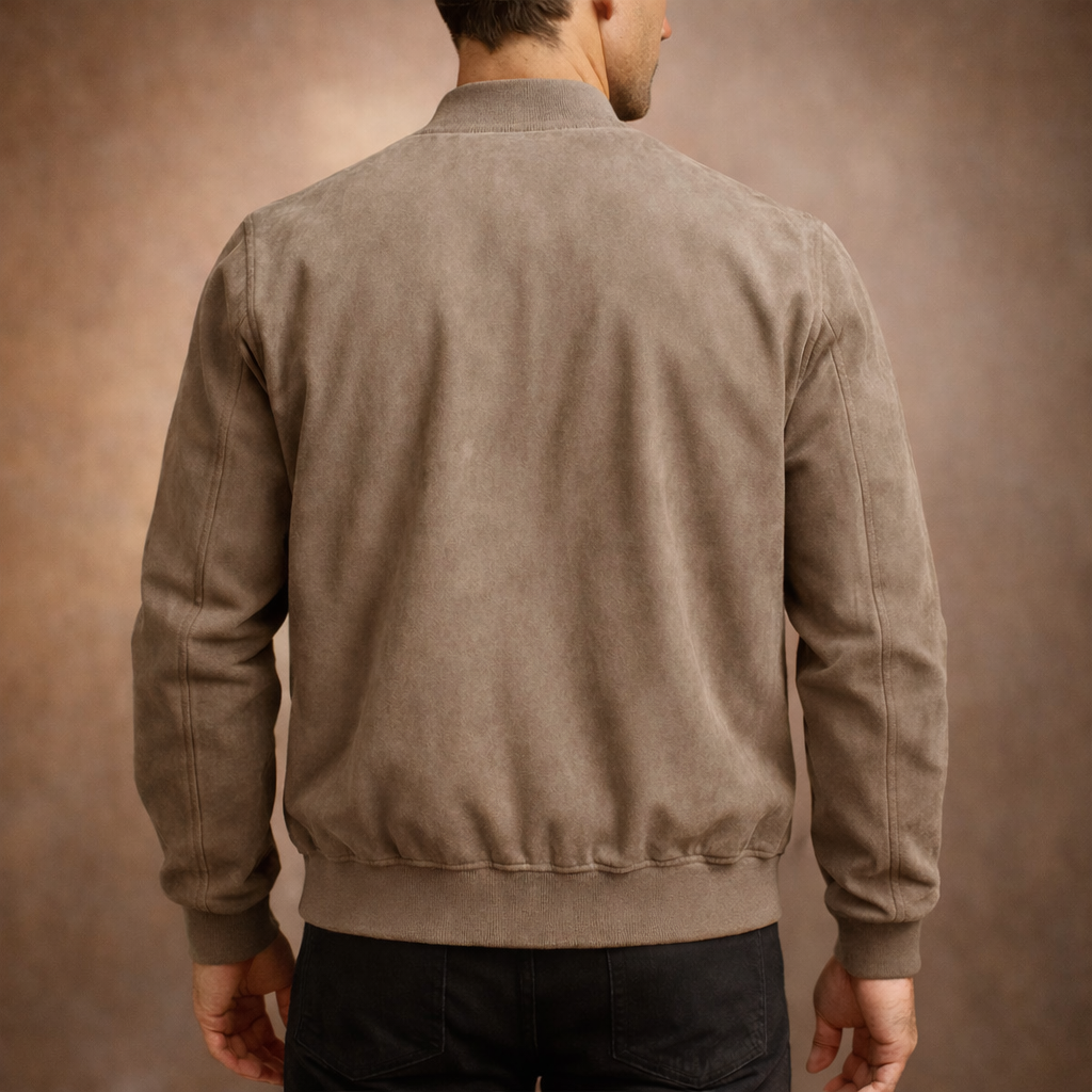 Men's Suede Bomber Jacket
