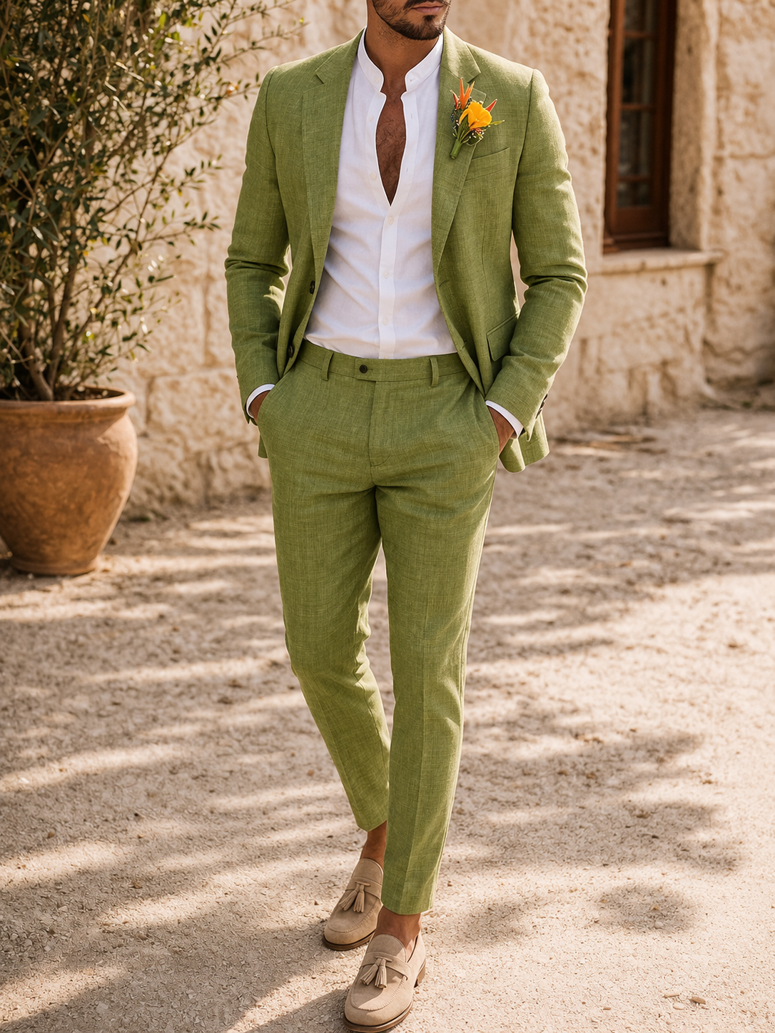 Men’s Linen Two-Piece Occasion Suit