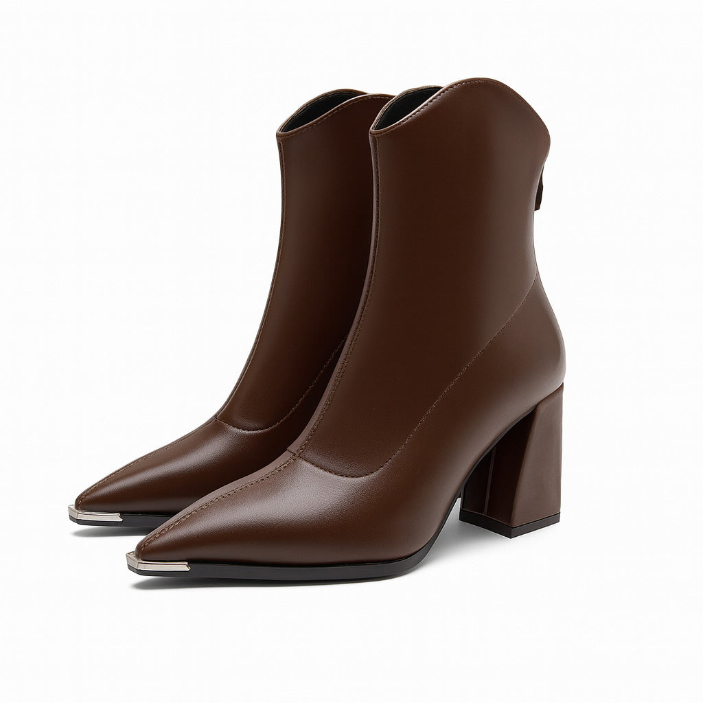 Women's Pointed-Toe Block Heel Ankle Boots