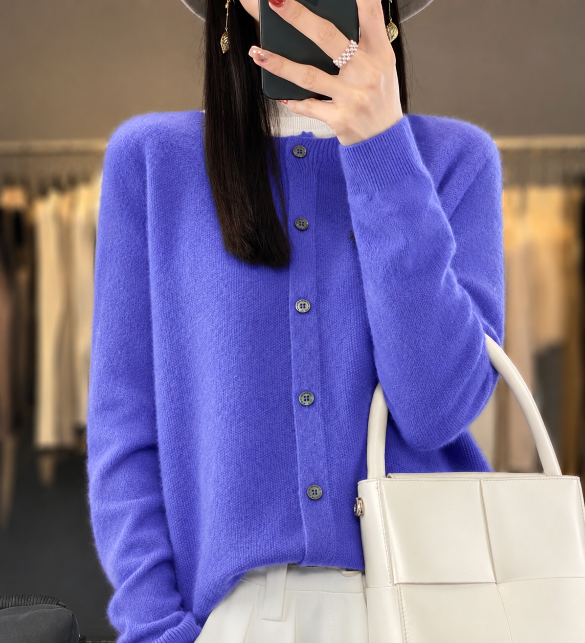 Women's Button-Front Relaxed Fit Cardigan