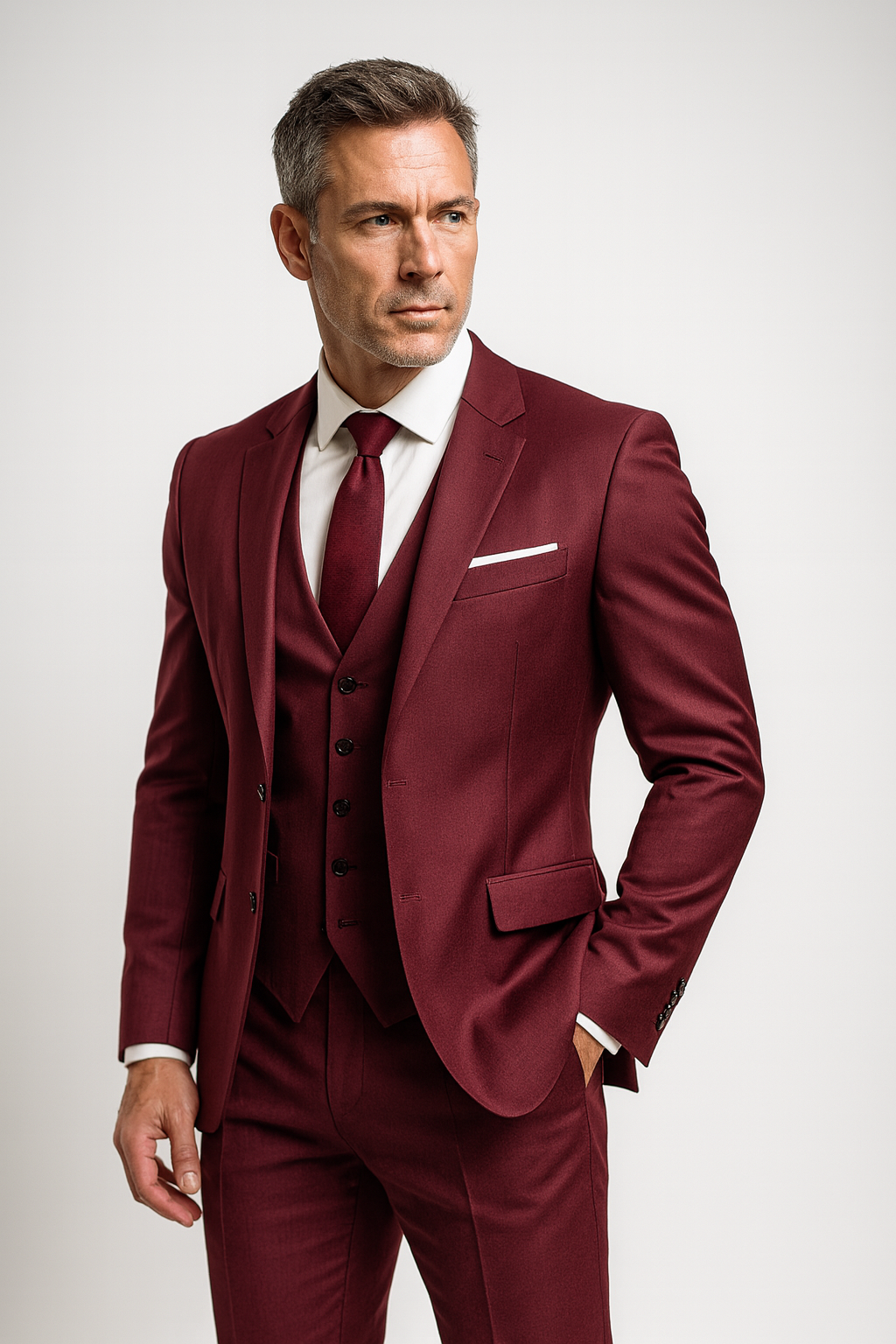 Men's Slim Fit Three-Piece Suit Set