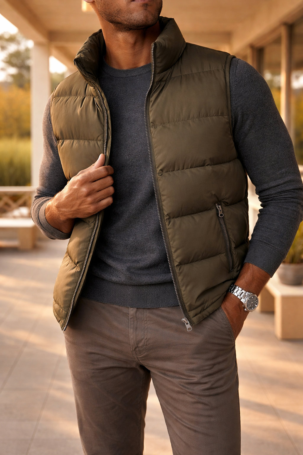 Men's Lightweight Quilted Zip Vest