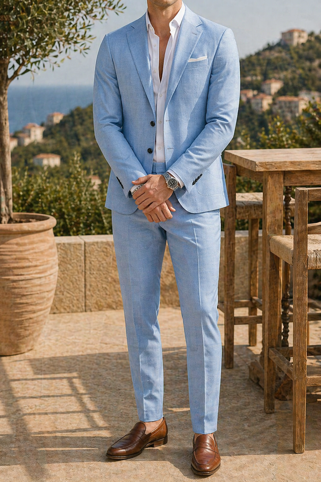 Men’s Tailored Linen Suit Set