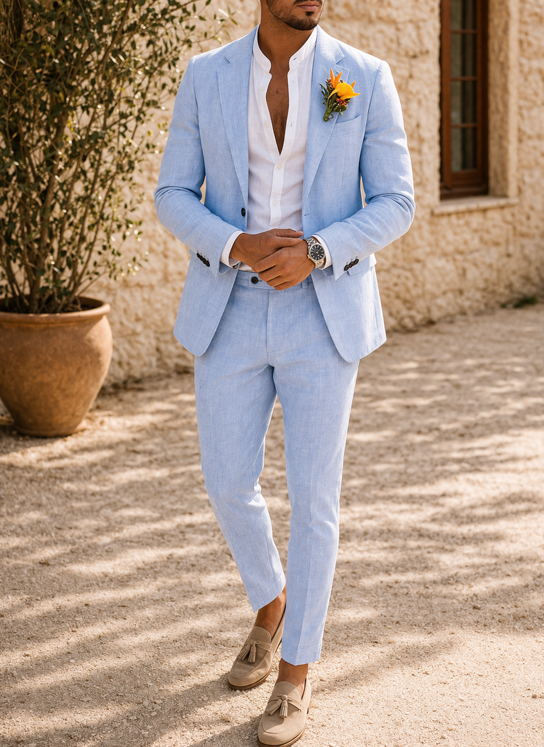 Men’s Linen Two-Piece Occasion Suit