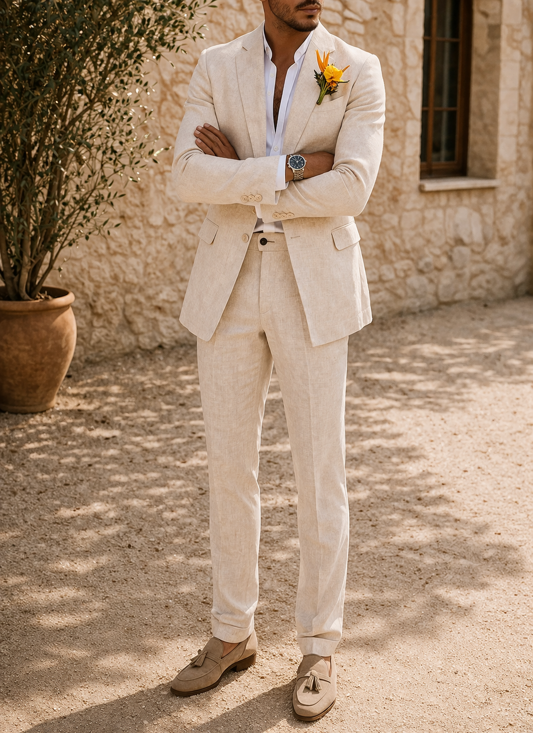 Men’s Linen Two-Piece Occasion Suit