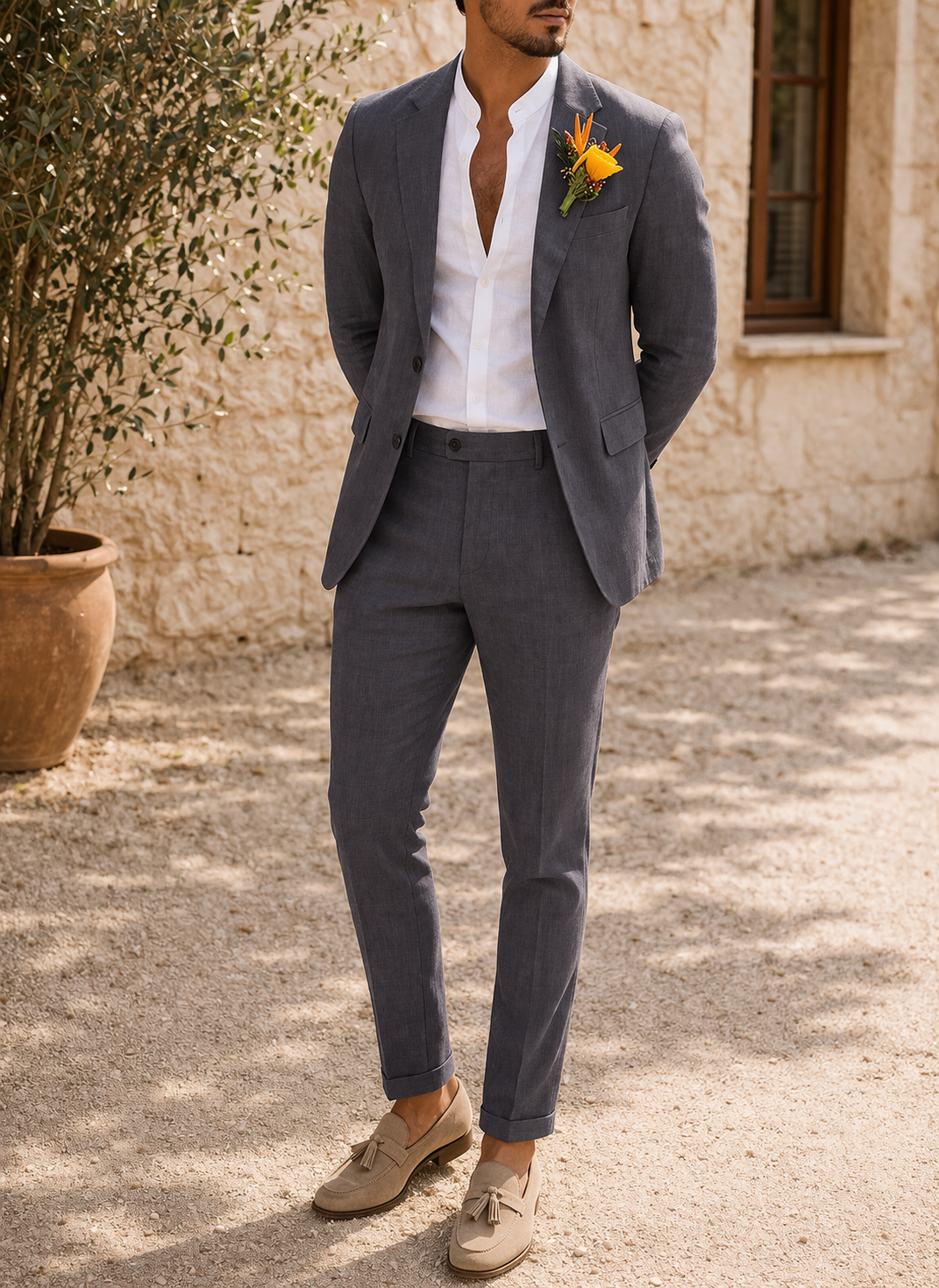 Men’s Linen Two-Piece Occasion Suit