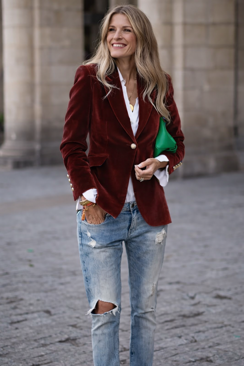 Women's Soft Velvet Blazer with Smooth Drape