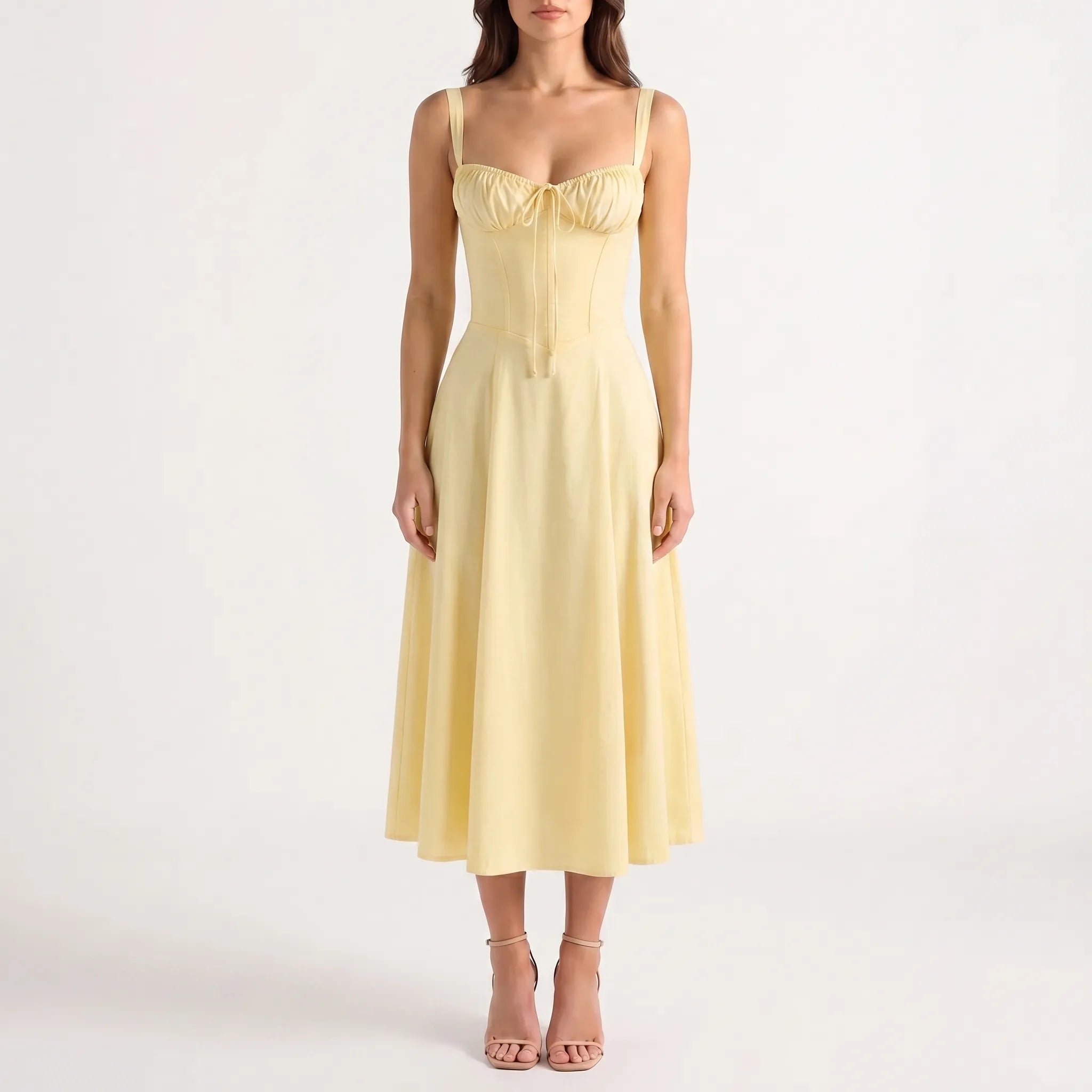 Women’s Floral Corset Midi Dress