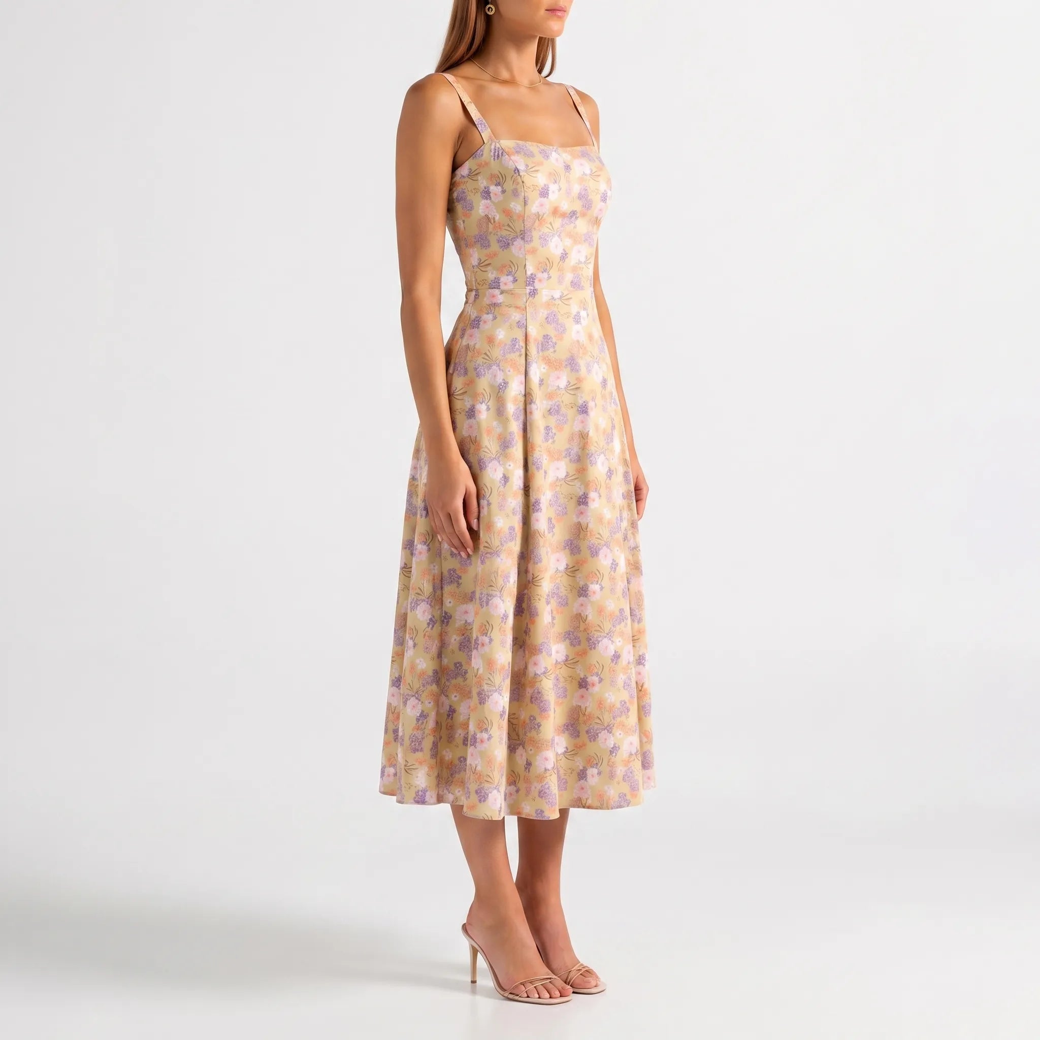 Women’s Floral Corset Midi Dress
