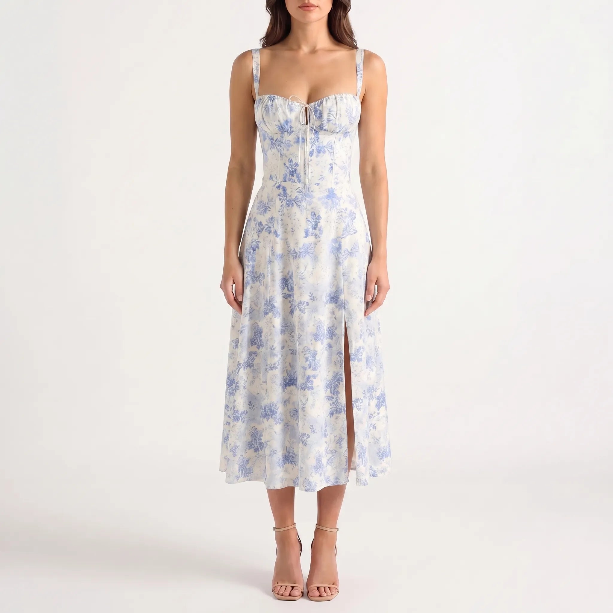 Women’s Floral Corset Midi Dress