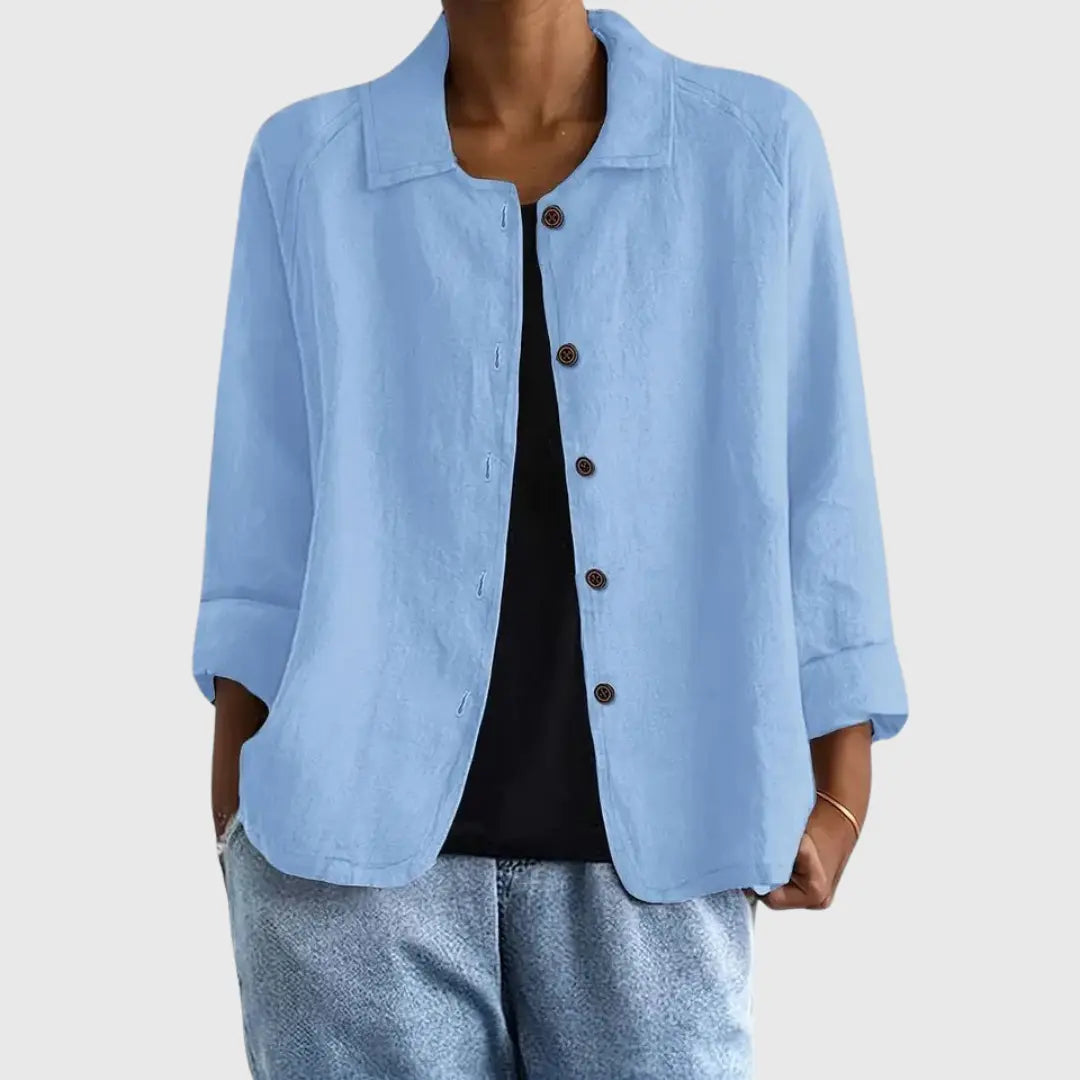 Women's Button-Down Cotton Shirt Jacket