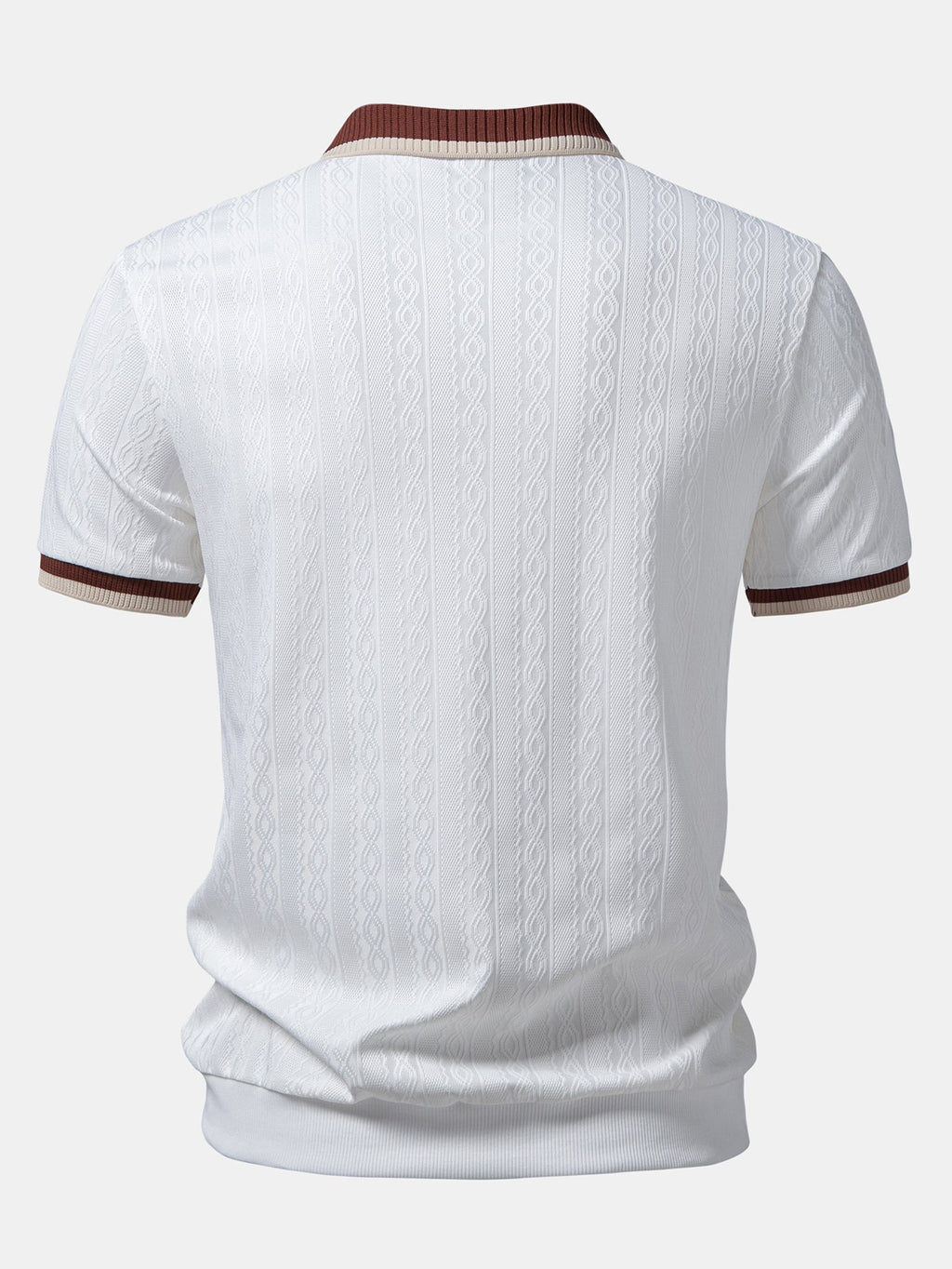 Men's Textured Knit Quarter Zip Polo