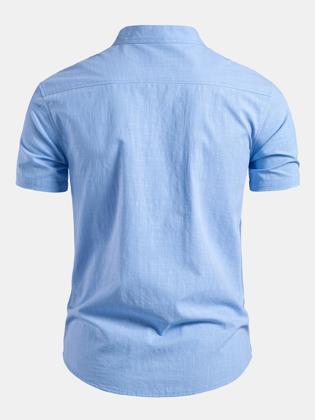 Men's Tailored Stand Collar Short Sleeve Shirt