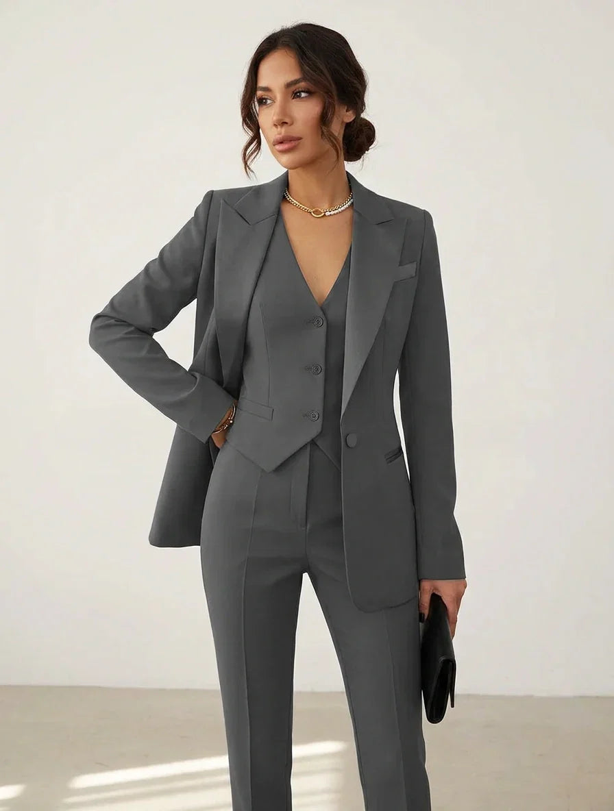 Women’s Three-Piece Blazer Waistcoat Trouser Set