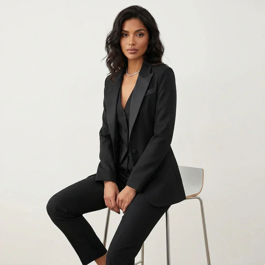 Women’s Three-Piece Blazer Waistcoat Trouser Set