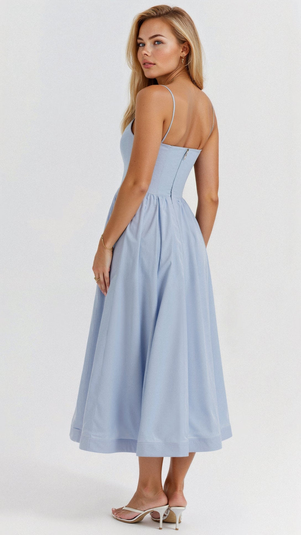 Women's A-Line Pocketed Midi Dress