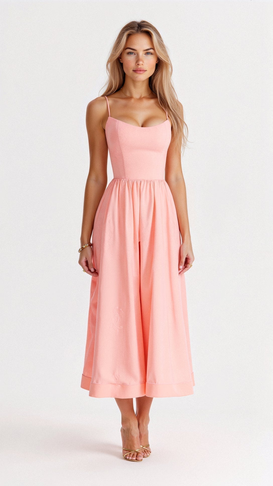 Women's A-Line Pocketed Midi Dress