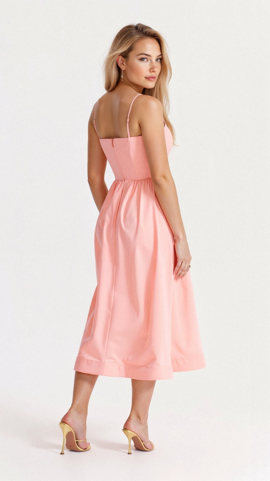 Women's A-Line Pocketed Midi Dress