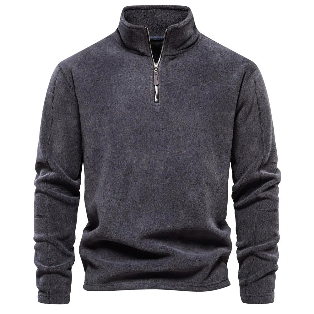 Men's Quarter-Zip Fleece Sweatshirt - Dark Gray