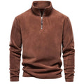 Men's Quarter-Zip Fleece Sweatshirt - Brown