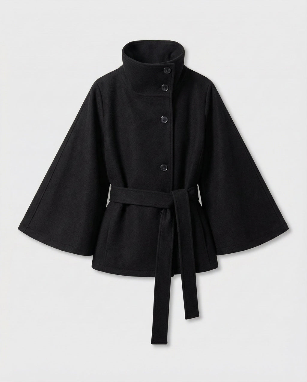 Women's Belted Wool-Blend Cape Jacket