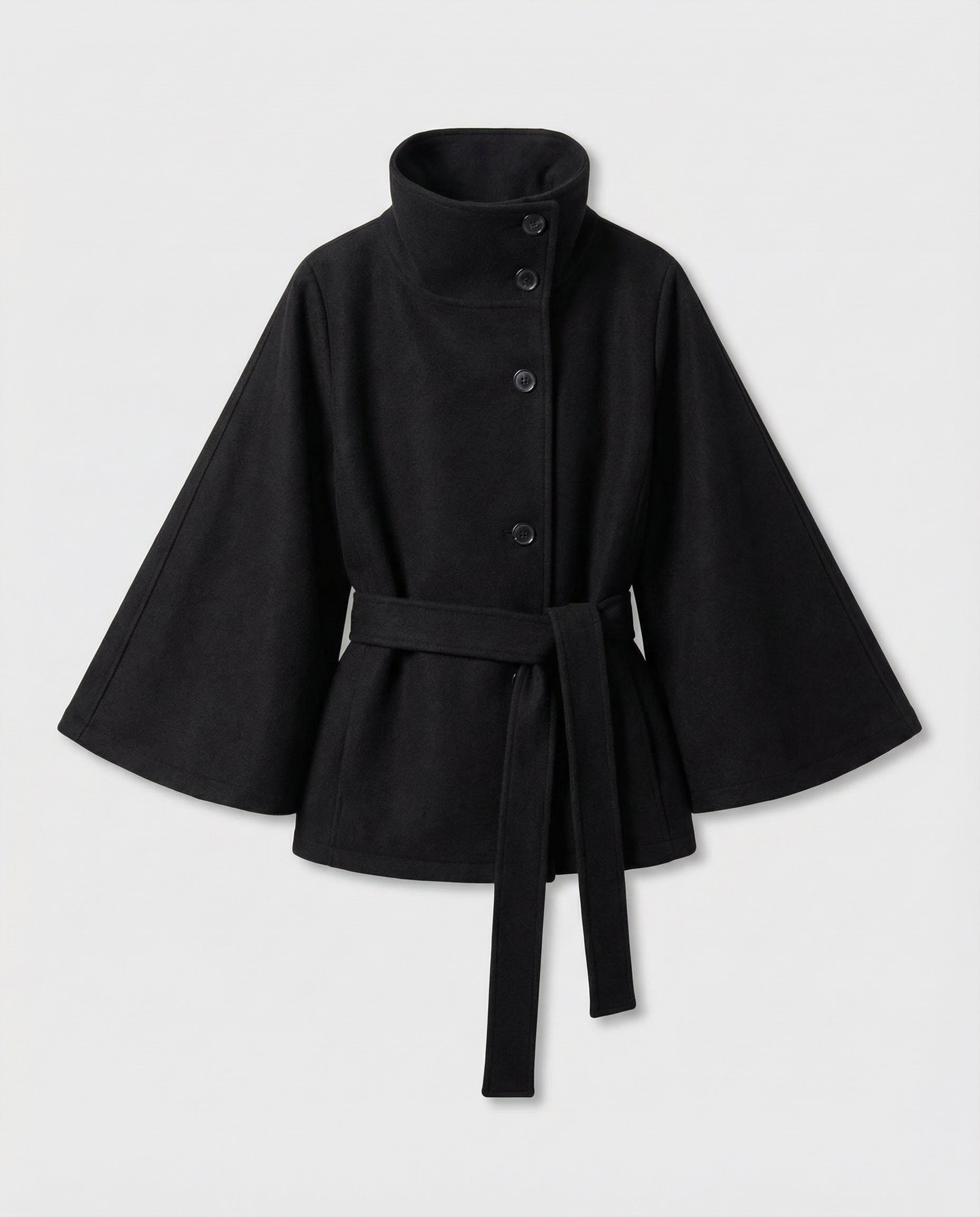 Women's Belted Wool-Blend Cape Jacket