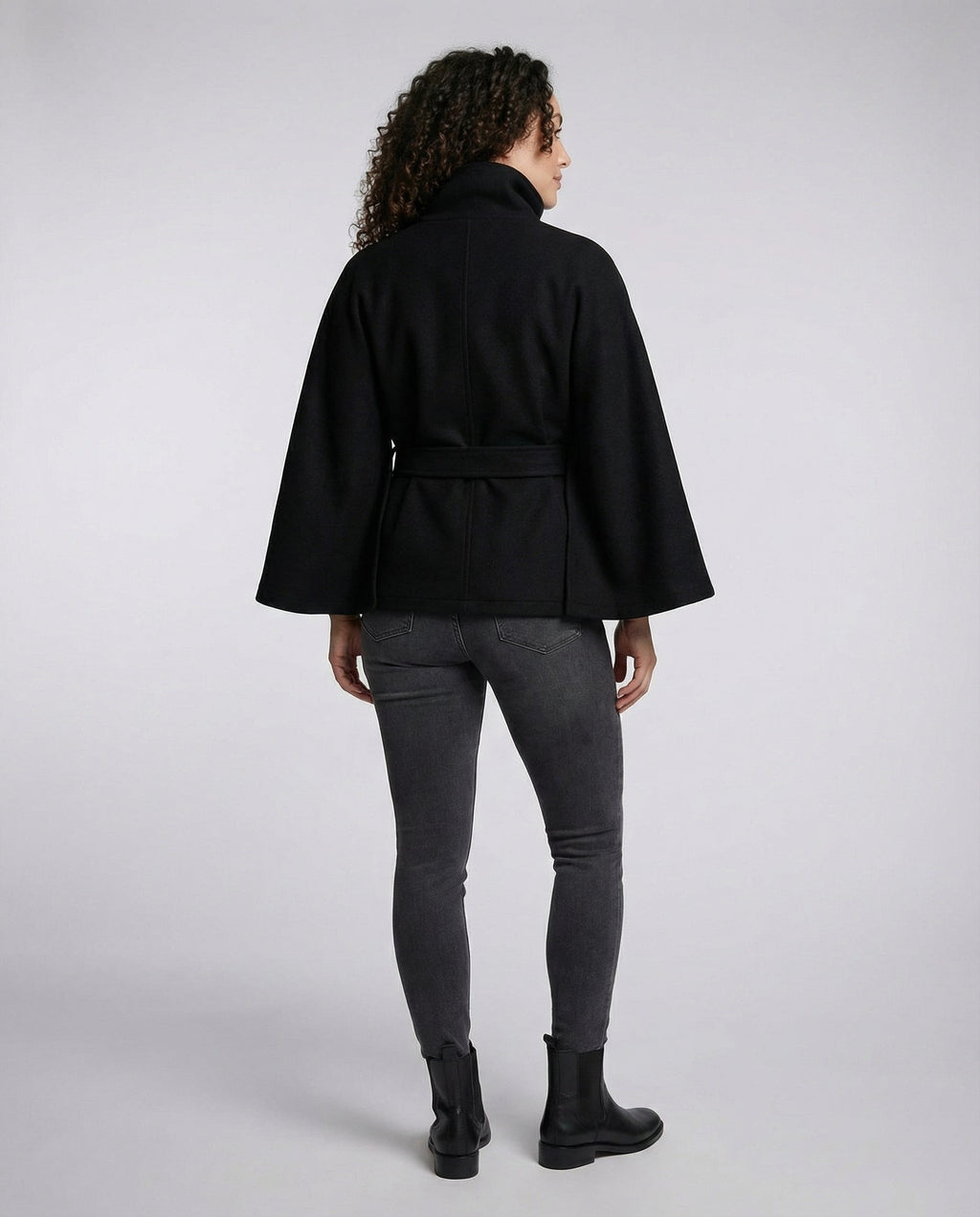 Women's Belted Wool-Blend Cape Jacket