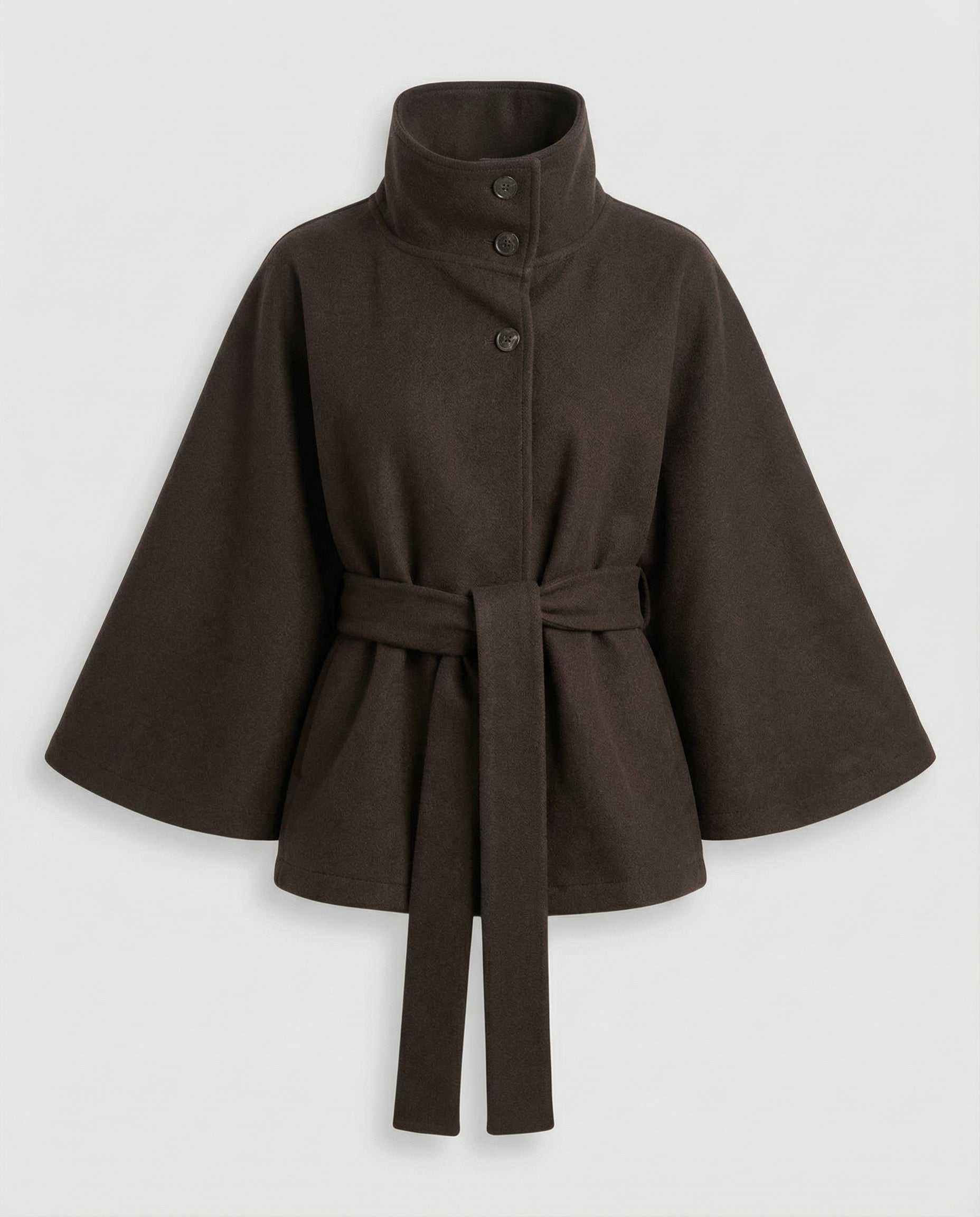 Women's Belted Wool-Blend Cape Jacket