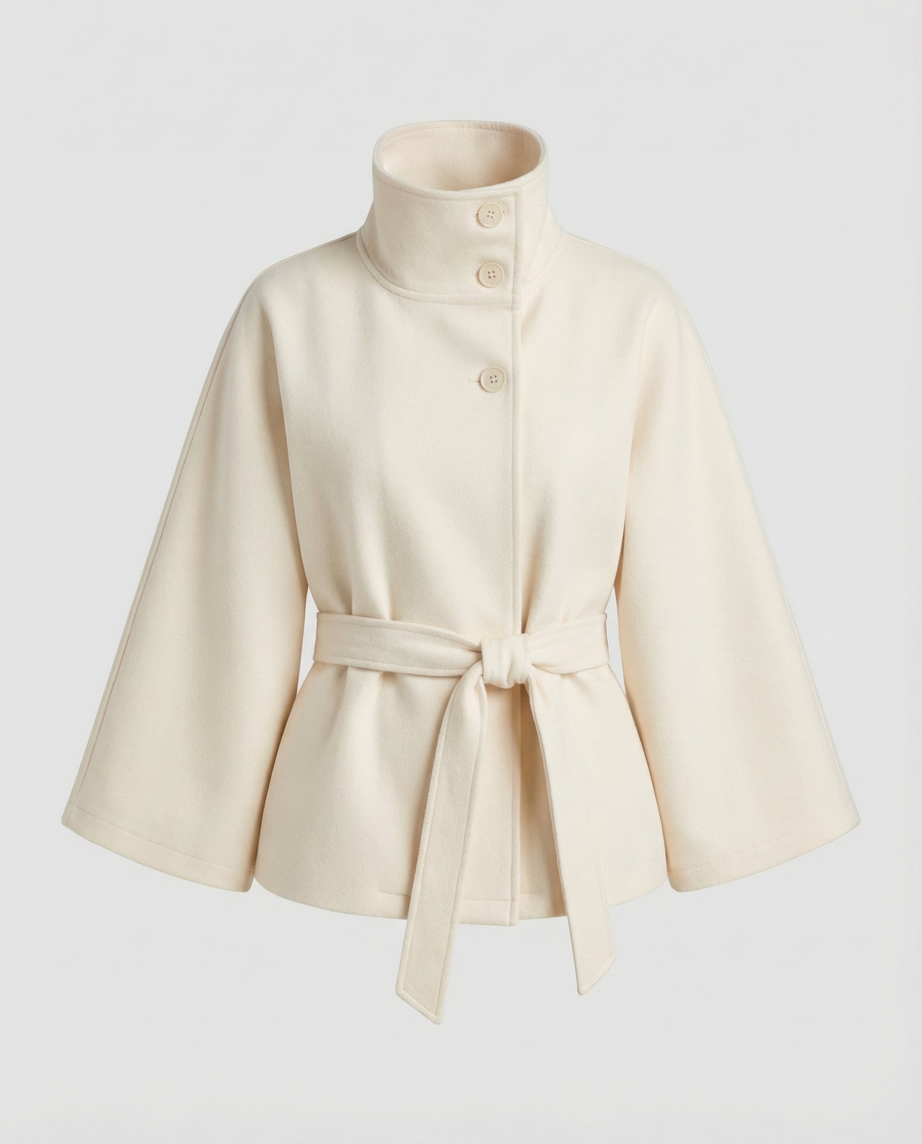 Women's Belted Wool-Blend Cape Jacket