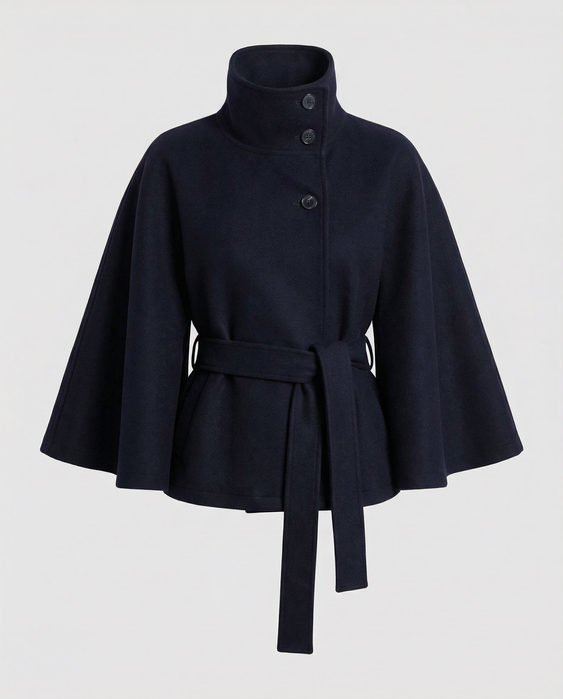 Women's Belted Wool-Blend Cape Jacket