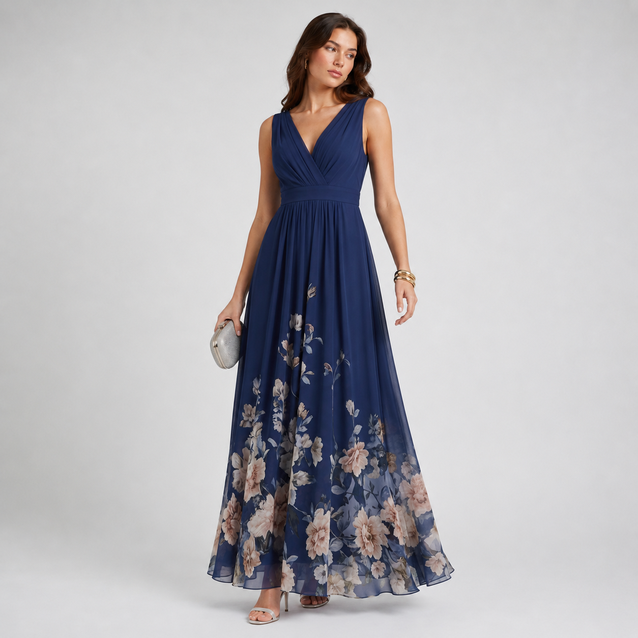 Women’s Floral V-Neck Maxi Dress