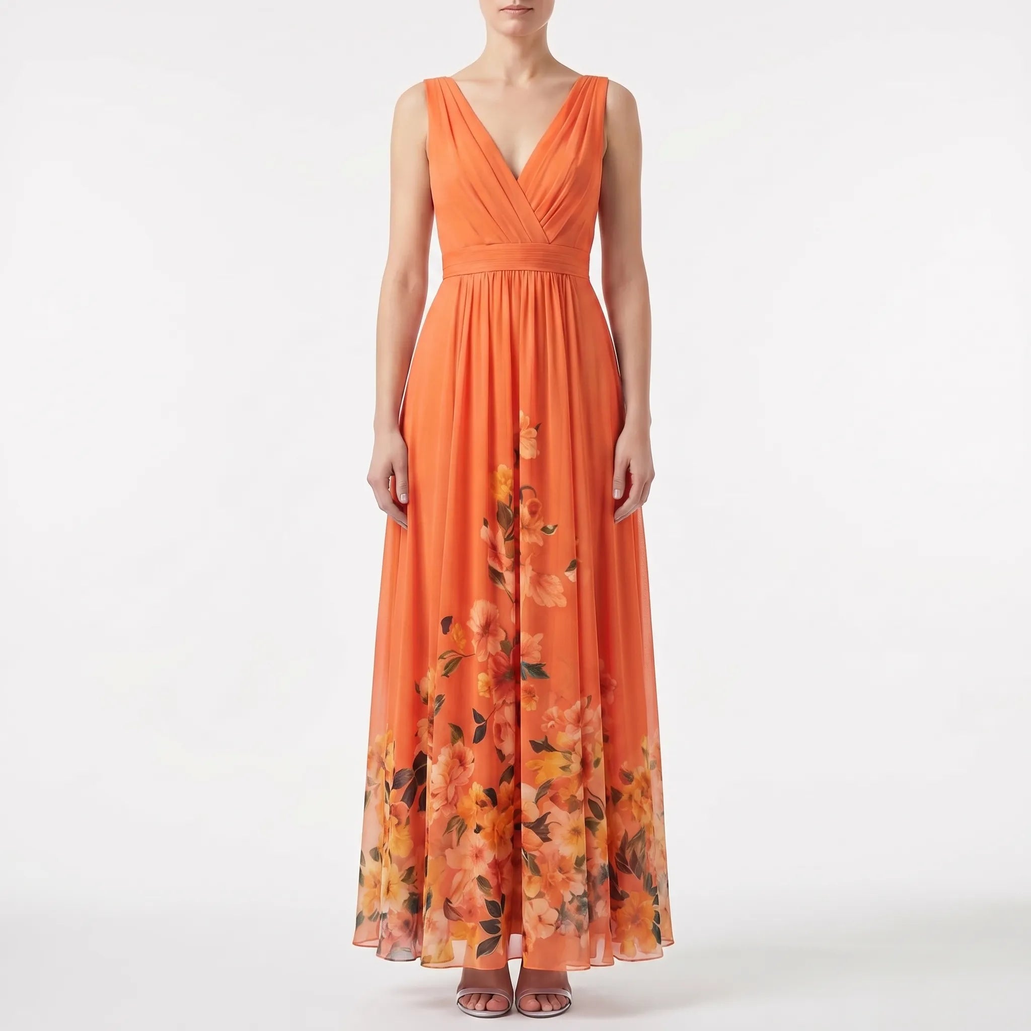 Women’s Floral V-Neck Maxi Dress