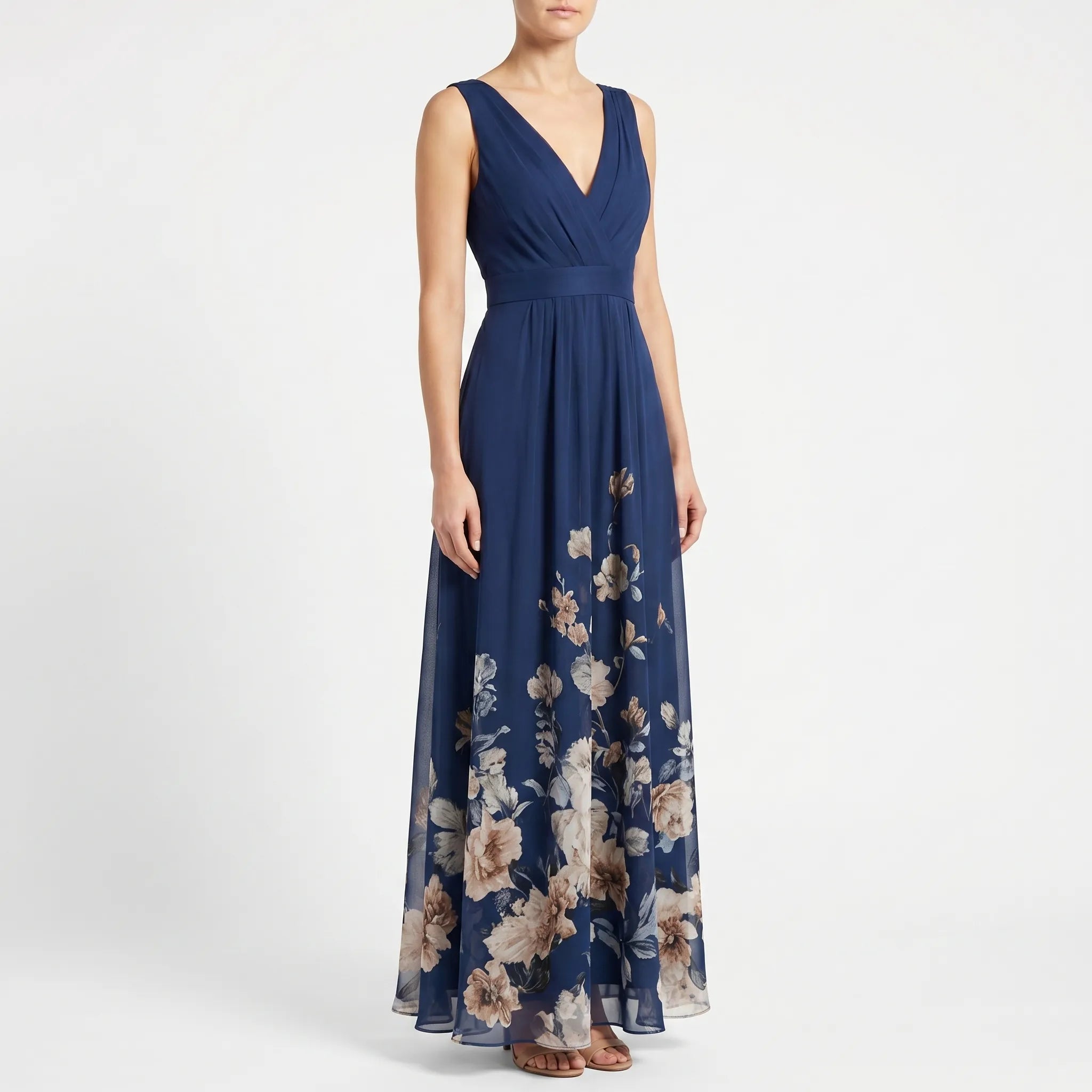 Women’s Floral V-Neck Maxi Dress