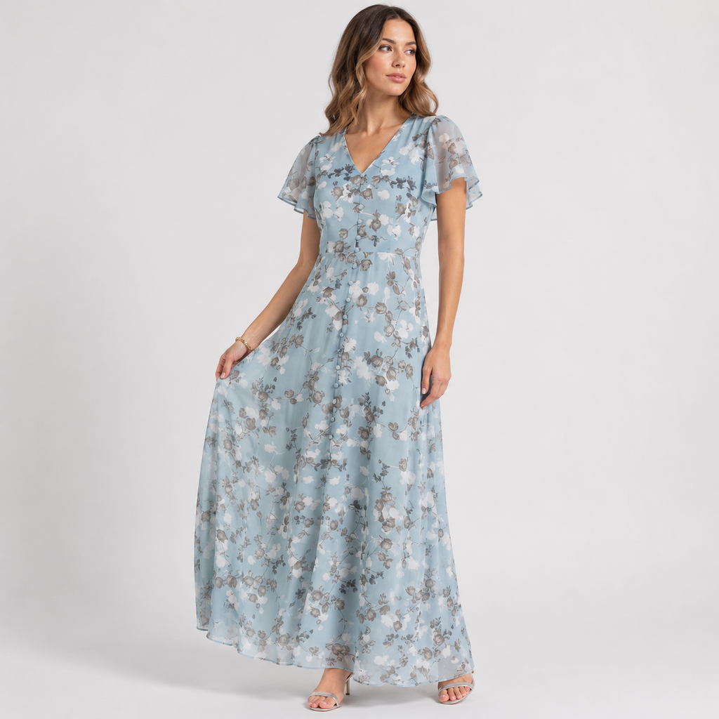 Women’s Floral Wrap Maxi Dress