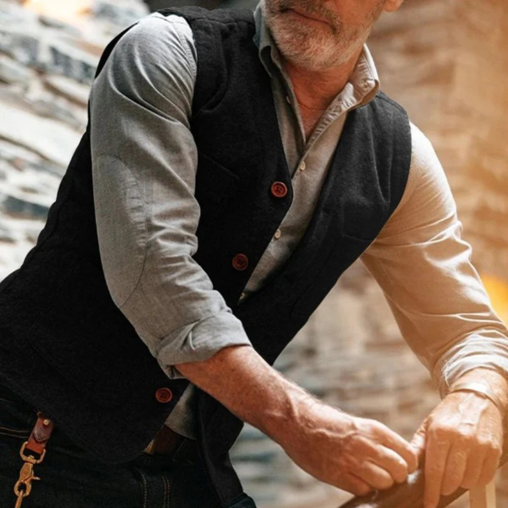 Men's Traditional Sleeveless Buttoned Waistcoat