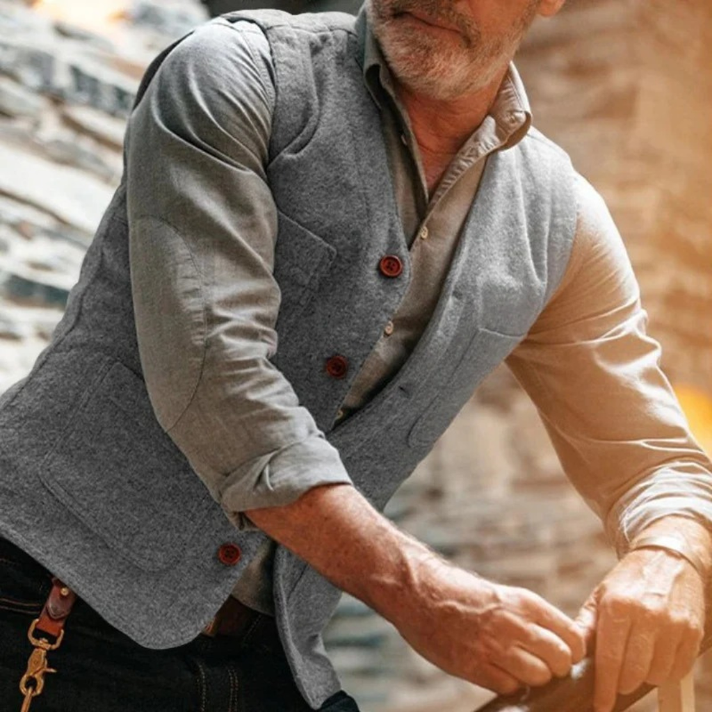 Men's Traditional Sleeveless Buttoned Waistcoat