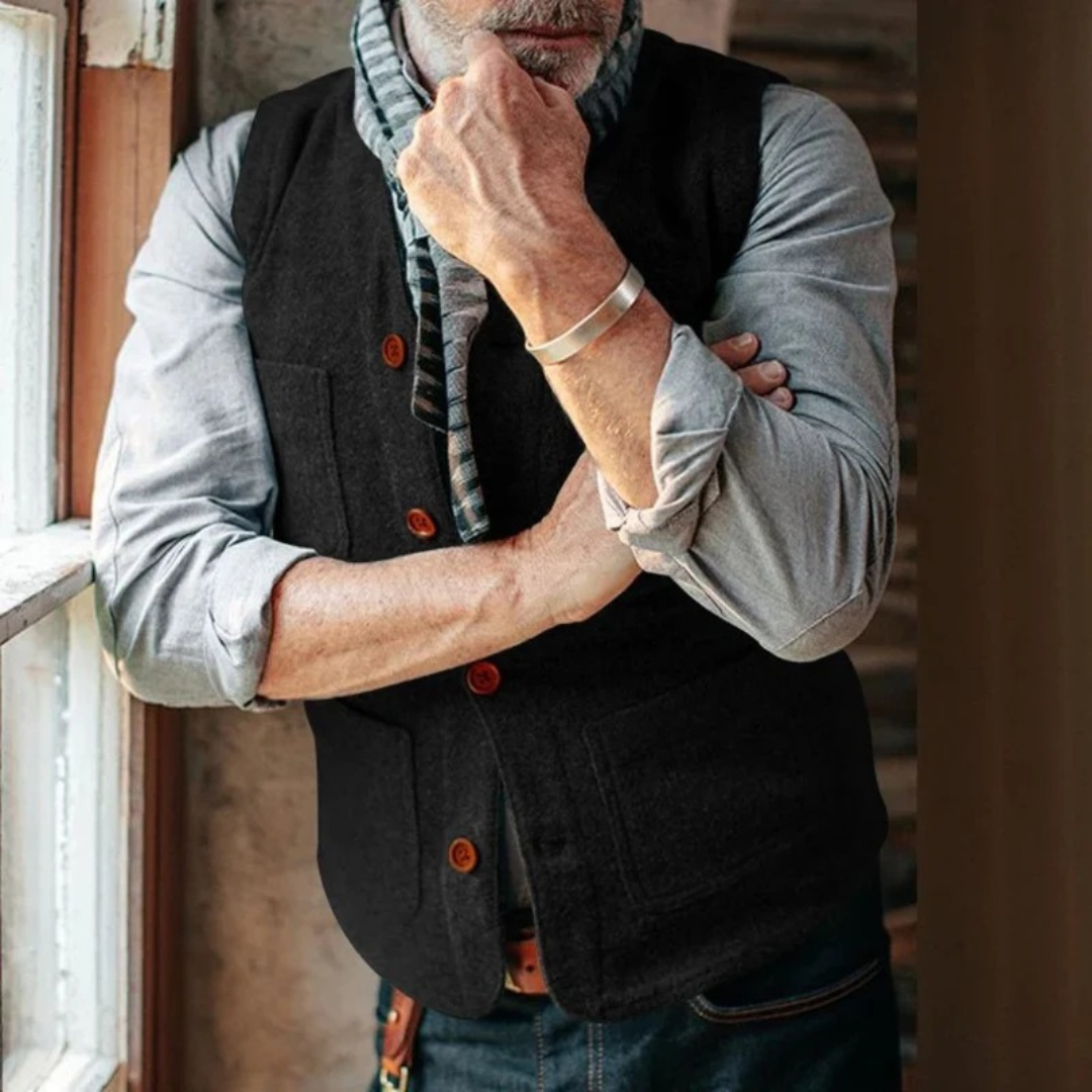 Men's Traditional Sleeveless Buttoned Waistcoat