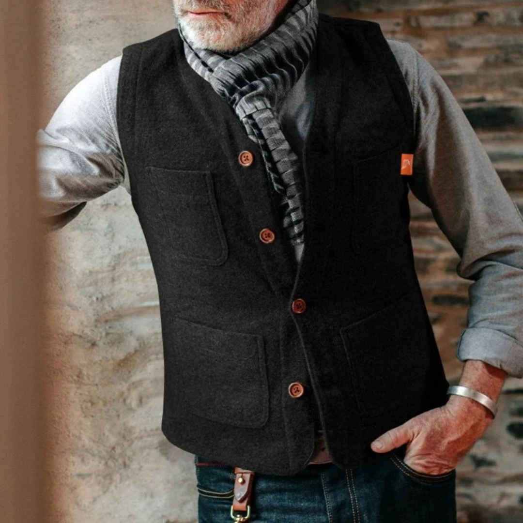 Men's Traditional Sleeveless Buttoned Waistcoat