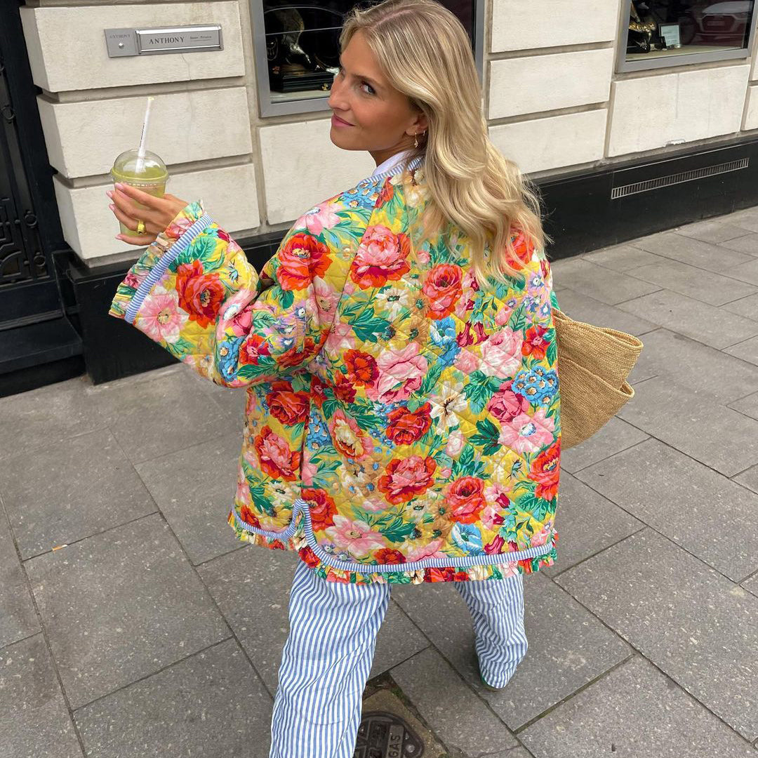 Women's Lightweight Floral Print Layering Jacket