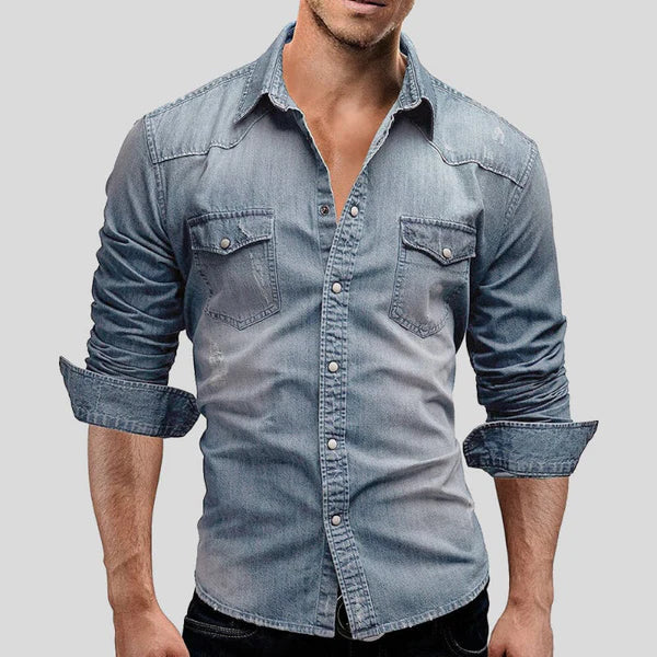 Men's Slim Fit Denim Shirt