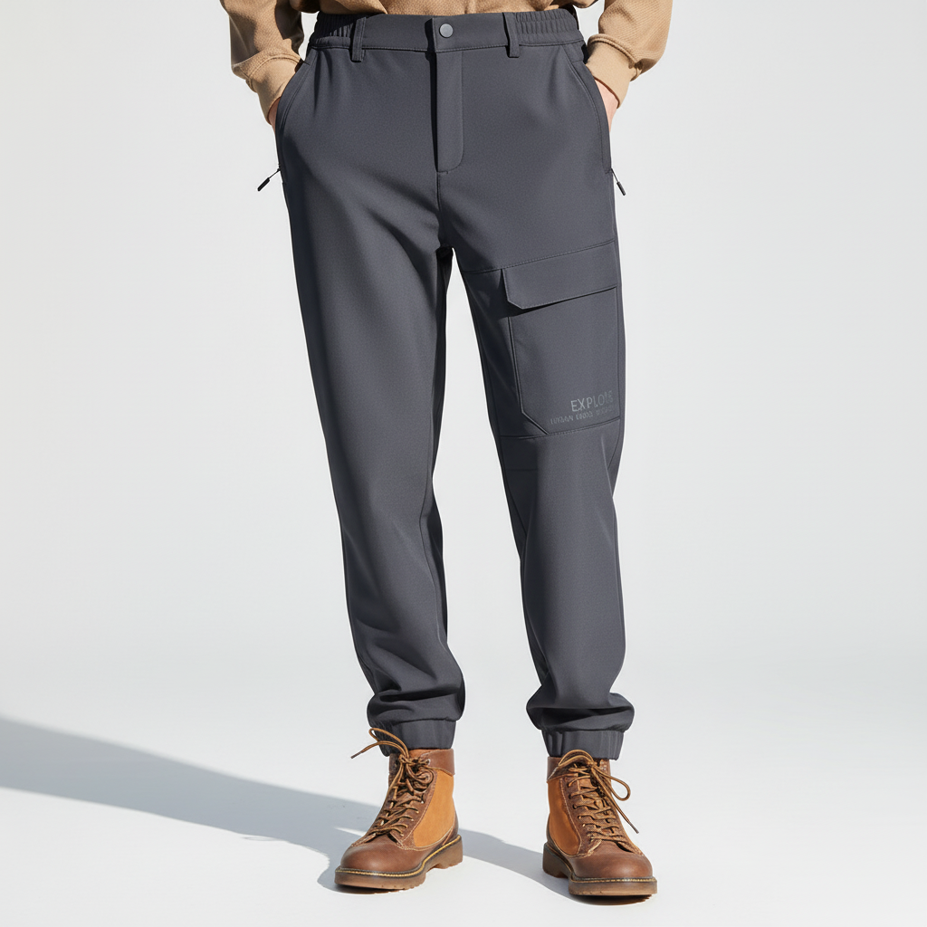 Men's Waterproof Fleece-Lined Cargo Trousers