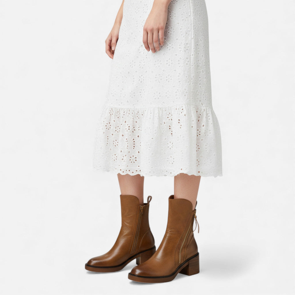 Women's Classic British Style Leather Ankle Boots