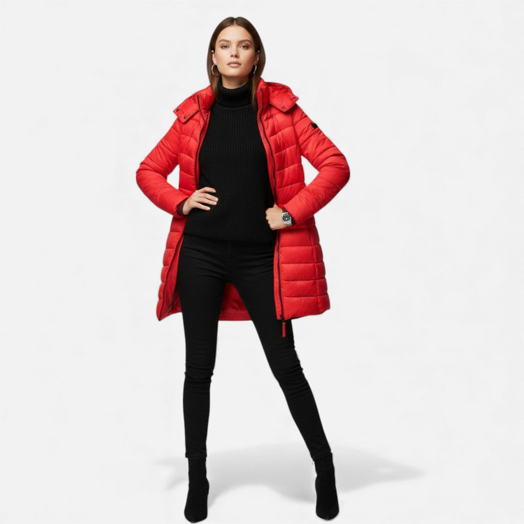Women's Quilted Slim-Fit Mid-Length Jacket