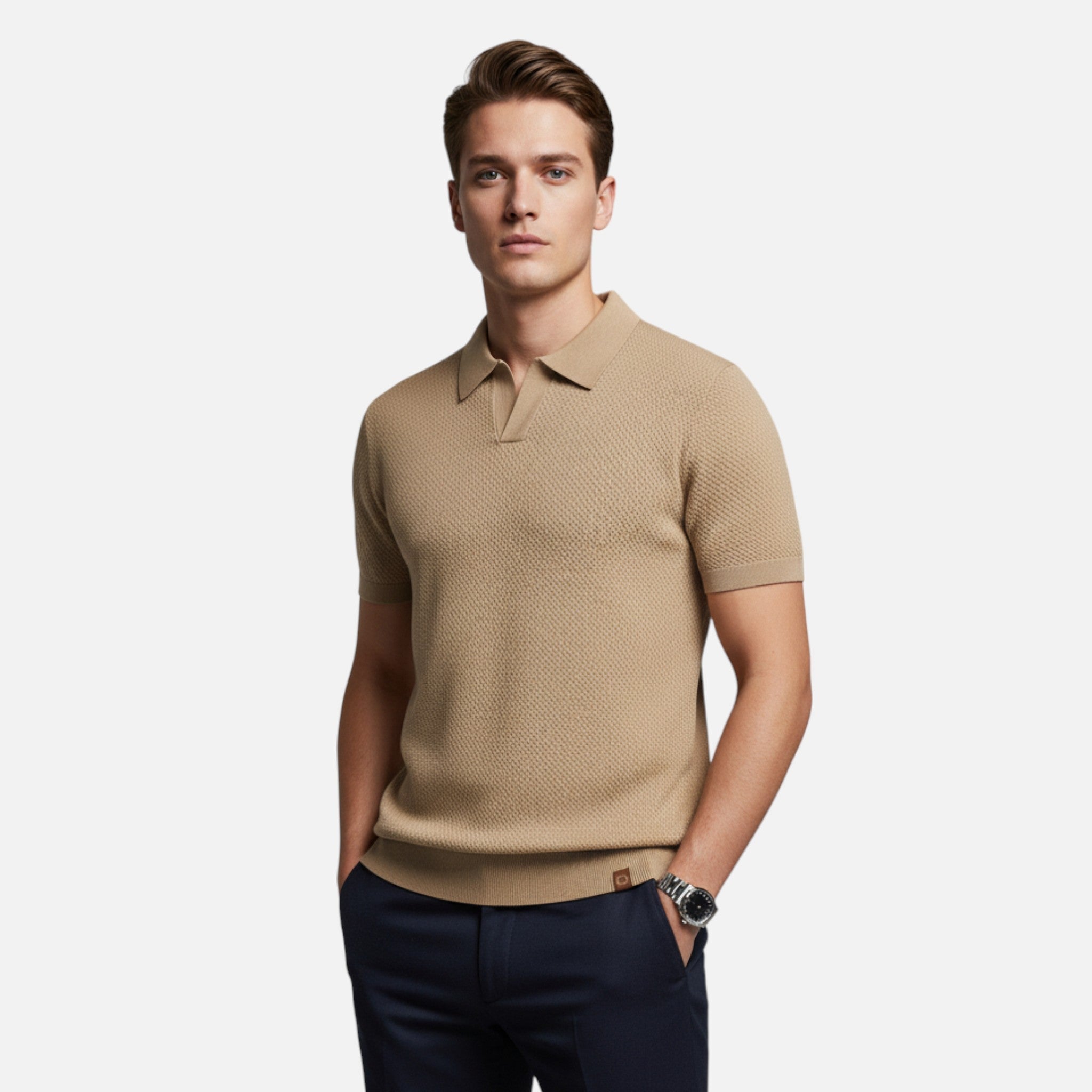 Men's Wool Pineapple Polo Shirt