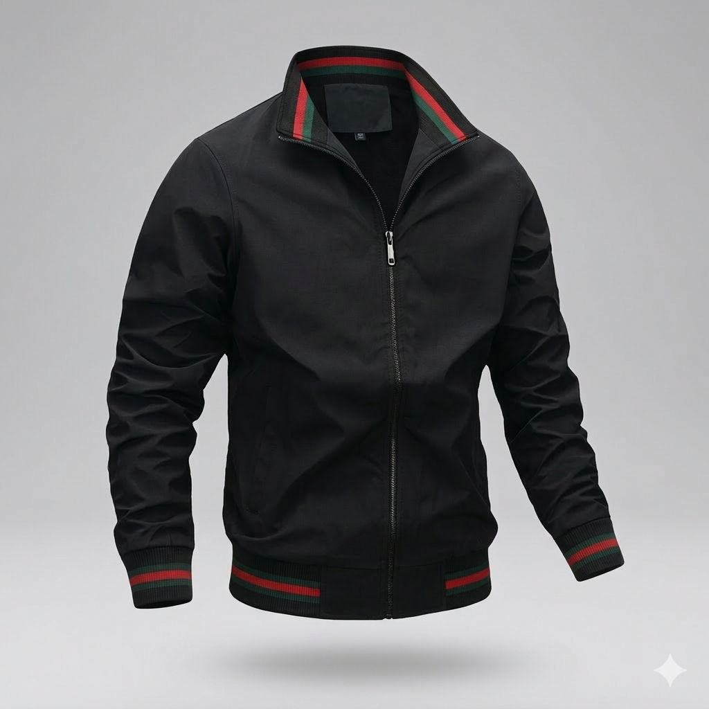 Men’s Lightweight Zip-Front Summer Jacket - Black